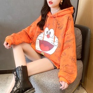 Winter Hoodies Women Harajuku Cartoons Sweatershirt Polerones Long Sleeves Ladies Clothes Blue Hoodi