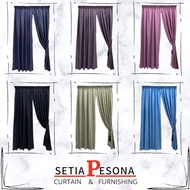 Ready Made Curtain100%Blackout Siap Jahit Langsir (Free Cangkuk / Hook) Langsir RAYA Kain Tebal 100%Polyester Blackout