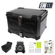 Black Samurai 85L Motorcycle Aluminum Alloy Embossed Tail Box Calf Tail Box Electric Vehicle Large C