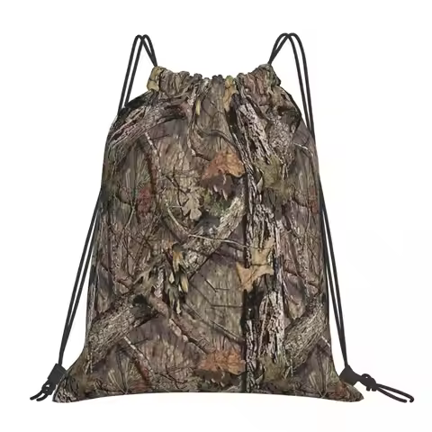 Real Tree Camouflage Backpacks Multi-function Drawstring Bags Drawstring Bundle Pocket Storage Bag B