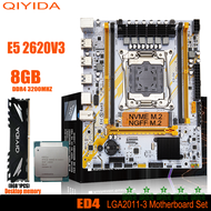 Kkde ชุด X99โมเดอร์บอร์ด Ed4 LGA2011-3 E5 Xeon 2620 V3 Cpu 1X8Gb 3200Mhz Ddr4 Ram Nvme M.2 M.2 Ngff