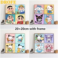 DROFE-paint by number-Sanrio-Crayon Shinchan-Cinnamoroll-paint by numbers with frame-painting by num