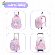 Ivyh Kindergarten Trolley Backpack for Boys and Girls Cute Pattern Waterproof Kids School Bag with Wheels for Child