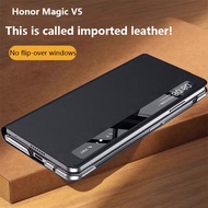 Luxury Flip Leather Case For Honor Magic V5 V3 V2 VS 2 5G Smart Window View Sleep Awake Protective C