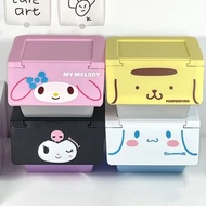 Storage Box KT Kuromi Melody Fold Case Cosmetics Jewels Organize Container Anime Cute Casket Gift