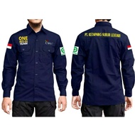 Kemeja PDL / PDH / Lapangan Lengan Panjang Plus Bordir 3 Posisi Design Bebas