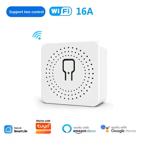 Works with Tuya Smart Life App Mini 16A WiFi Switch 2 Way Control Smart Home Automation Module Inter