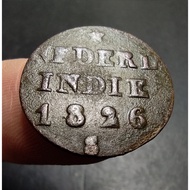 Netherlands East Indies King William I Old Coin 1/4 Stuiver Year 1826 ( Sharp Detail)