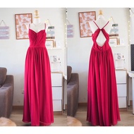 Red Long Dress With Spaghetti Straps XL AZAZIE Brand