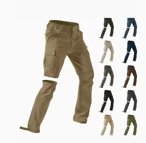 Mens Lightweight Hiking Pants Convertible Water Zip Off Outdoor Fishing Travel Cargo Work Pants h