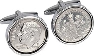 Cufflinks Rhodium plated 15th Wedding Anniversary Mint 2005 Coin Cufflinks