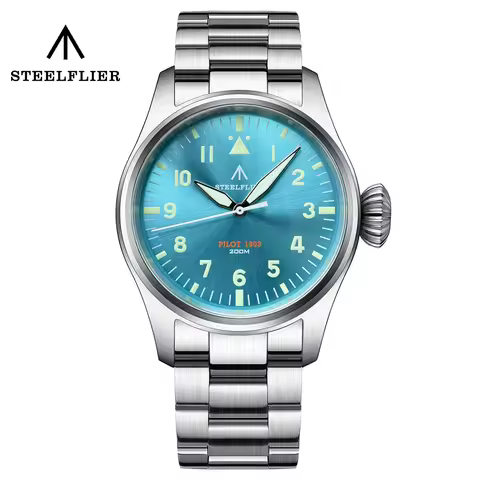 STEELFLIER Official NEW SF740 Quartz Wristwatch Big Crown C3 Luminous VH31 Mute Movement Fashion Bus