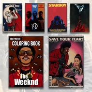 T-The Weeknd Music Album Whitepaper Painting Calligraphy HD Canvas Poster living room bedroom bar ae