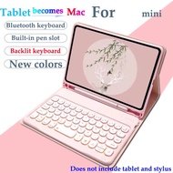 Dripping Round Cap Backlit Bluetooth keyboard Case For iPad Mini 5 4 3 2 1 iPad Mini 2021 6th Generation A2568 Cover case With Built-in pen tray