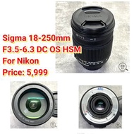 Sigma 18-250mm F3.5-6.3 DC OS HSM For Nikon