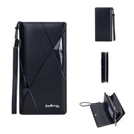 New Wallet Men's Long Fashion Large-Capacity Clutch Bag Lychee Pattern Zipper Wallet Long Wallet Long Wallet Men's Bag Wallet Long Clip Zipper Wallet