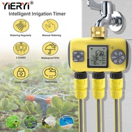 YIERYI 4 Zone Automatic Garden Water Timer | Waterproof IP55 Irrigation Controller with Rain DelayLo