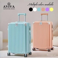 AVIVA Bagasi 20/24/28inci Penyaman Pemegang Cawan Cas USB Berfungsi Ganda Tahan Air Beg Beroda