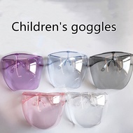 【SALES】 Fashion Clear Full Face Shield Colorful/Transparent Shield Visor Sunglasses PC Anti-Oil Anti-Fog Frame Goggle Shield Children