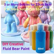 DIY Fluid Bear Coloring Paint DIY Bearbrick Toy Fluid Painting Bear Brick Mix & Match Coloring Creat