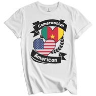 2025 Tops Casual Streetwear Cameroonian American Hearts China Flag Cameroon Flag T-Shirt