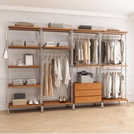 Floor-standing Frame Wardrobe Bedroom Nordic Open Metal Iron Art Cloakroom Walk-in Closet Storage Ra