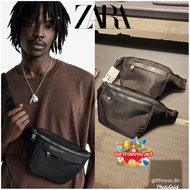 HITAM Zara Plain Black Waist Bag Black Sling Waist Bag Man Men Boys Fashion Casual Casual Collection