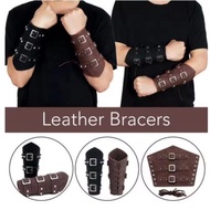 Cosplay Adjustable Leather Armor Arm Knight Gauntlet Punk Wristband Accessories Carnival For Men