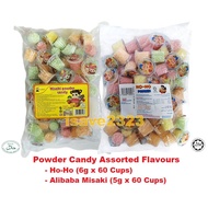 [HALAL] Alibaba Misaki (5g x 60 Cups) / Ho-Ho Powder Candy (6g x 60 Cups) - Assorted Fruits