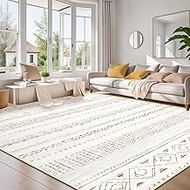 9x12 Area Rug for Living Room, Washable Non-Slip Large Area Rug, Indoor Floor Carpet Low Pile Soft B