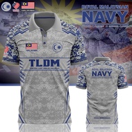 2025 SHIRT SUBLIMATION JERSEY TLDM MALAYSIA Navy Jersey Malaysia Men's Shirt
