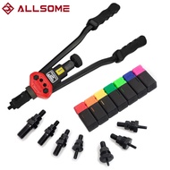 ALLSOME BT-607 16" Manual Riveter Gun Hand Rivet Tool Kit Rivet Nut Setting Tool Nut Setter M3/M4/M5