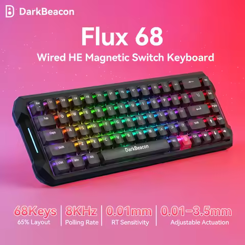 DarkBeacon Flux 68 HE Magnetic Switch Hot Swappable Mechanical Gaming Keyboard, USB-C Wired RGB 65% 