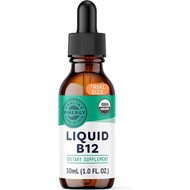 Vimergy Organic Liquid Vitamin B12 Supplement 2500 mcg, Methylcobalamin & Adenosylcobalamin Fast-Abs