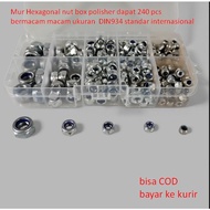 Hexagonal nut box polisher can be 240 pcs various sizes DIN934 international standard