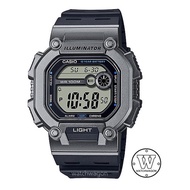 Casio W-737H-1A2 Digital Sports Watch Silver Bezel Black Resin Band  w737h w-737h-1a2vdf w-737