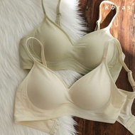 bra top suji bra Japanese Milk Ice Silk Seamless No Steel Ring Underwear Women's Push-up Big Chest Small 3D Soft Support Bra Summer Thin