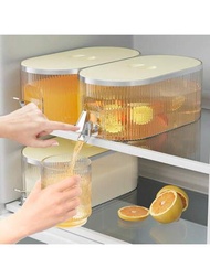 1 件冰箱冷泡壺帶水龍頭,家用大容量飲料容器,耐熱防摔水壺,用於製作冷飲和果汁