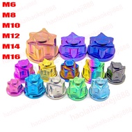 TC4/GR5 Titanium Nut M8 M10 M12 M14 M16 Flange Hexagon Yamaha Honda front wheel nut rear wheel nut
