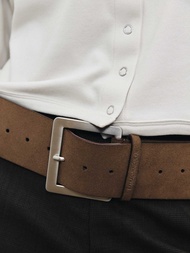 EXTRACURRICULAR | Suede Oversized Belt เข็มขัดหนังกลับหนังแท้ทรงโอเวอร์ไซส์