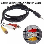 3.5mm Jack to 3 RCA adapter cable Audio Video AV Converter 1.2m (4ft)