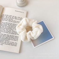PTT Ikat Rambut Scrunchie Hijab Gelang Hairband Kunciran Lingkar Besar Bulu Lembut Korea Motif Polos