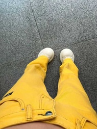 Cowboy Women's Straight Leg Pants High Waist Jeans Shot Cargo Yellow Embroidery Vintage Haruku Fashi