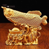 [Available] Feng Shui Wealth Arowana Fish Fish Table Centerpiece Alloy Decoration Lucky Statue for O