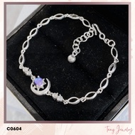 TANG C0604 - moon-shaped silver bracelet mixed with moonstone for women