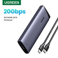 UGREEN SSD Case M.2 Nvme SATA SSD Case 20Gbp M2 SSD Case NVME SATA Dual Protocol M.2 to USB Type C