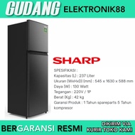 Kulkas Sharp 2 Pintu Type SJ316MNHS Lemari Es Sharp 2 Pintu 237Liter