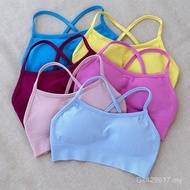 Seamless DFYNE Yoga Bra with Chest Pad Fitness Beautiful Back Female impact Cross Same Bra Sports Ru