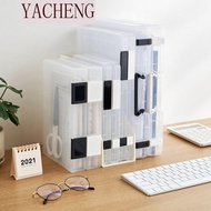 YACHENG A4 File Box, Portable Transparent a5 Organize The Box, Document Case Simple Durable Folder a