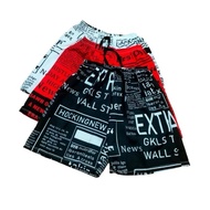 3PCS for 139 7-10yrs old NEWS PAPER Taslan Shorts for Kids